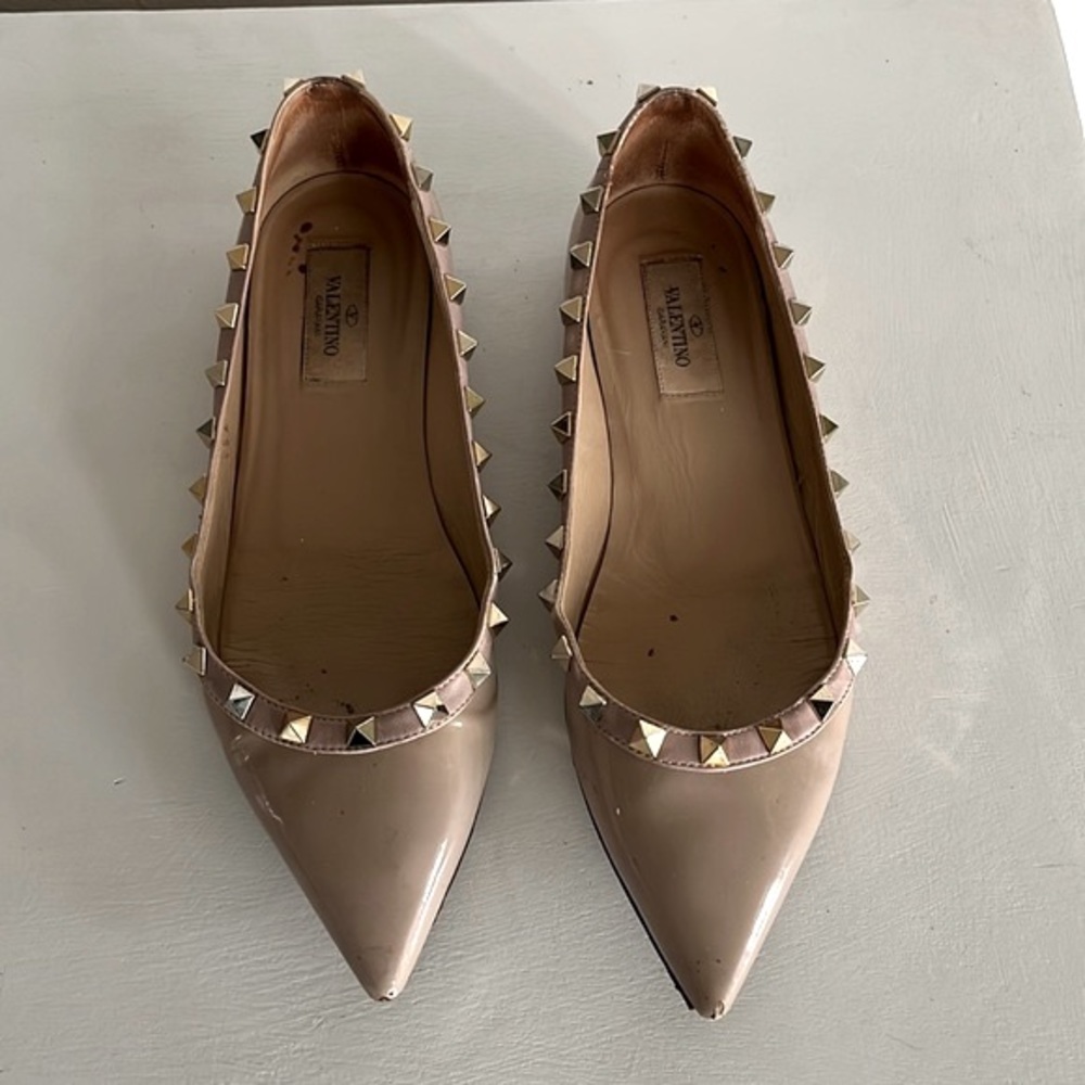 Valentino Garavani Rockstud Flats - POUDRE 38.5